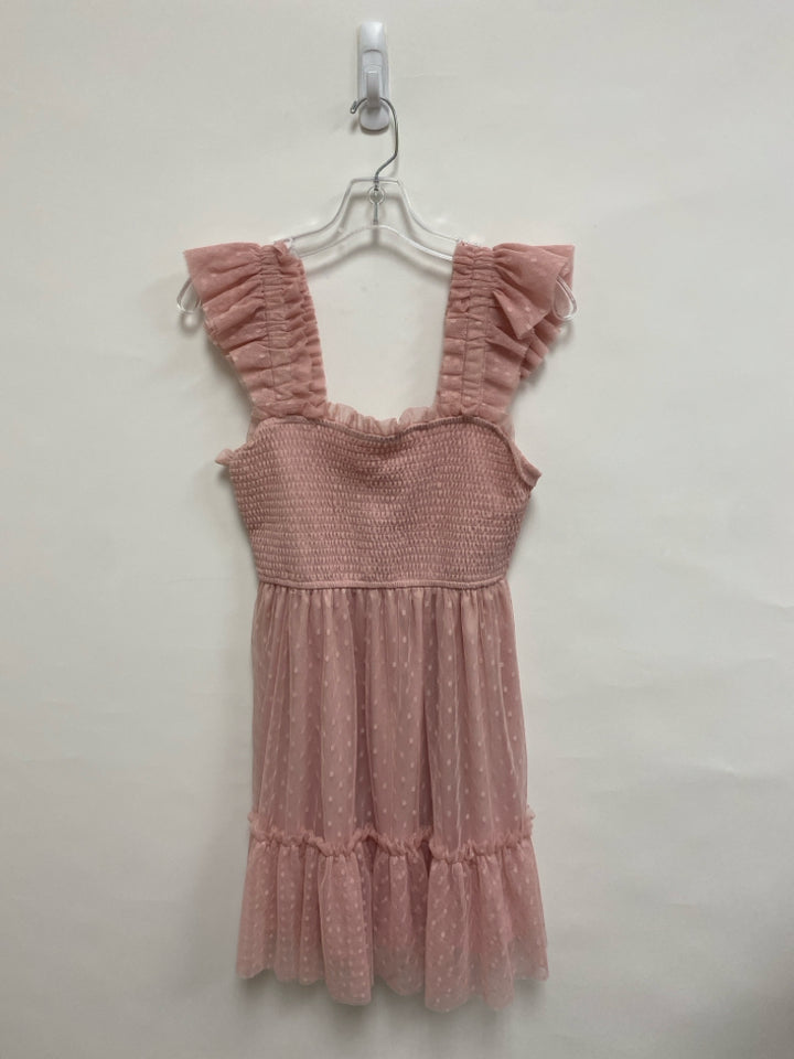 mine Size S Pink Smocking Sleeveless Tulle Ladies Dress