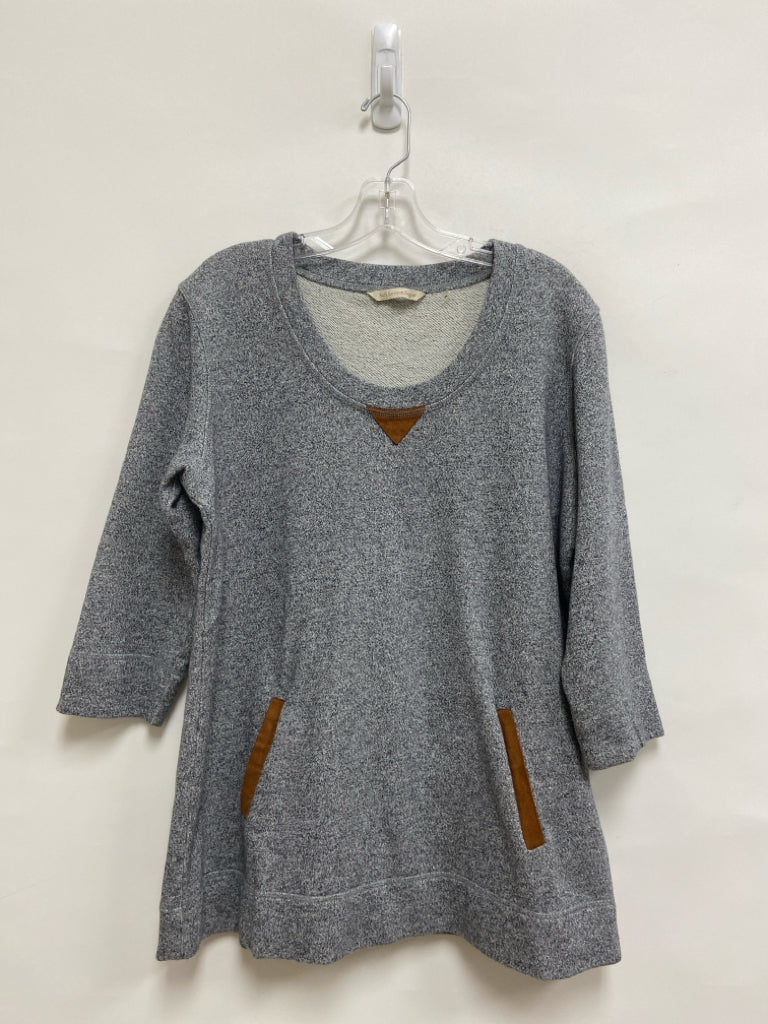 Soft Surroundings Size M White/Navy Mottled Tunic Ladies Top