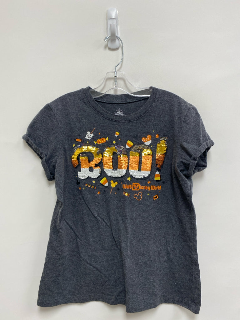 Disney SIZE S Gray Orange/White Halloween Sequins Girl&