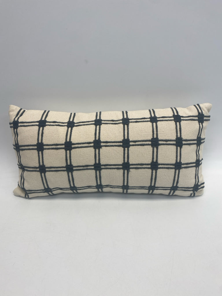 Cream Gray Checkered Pillow