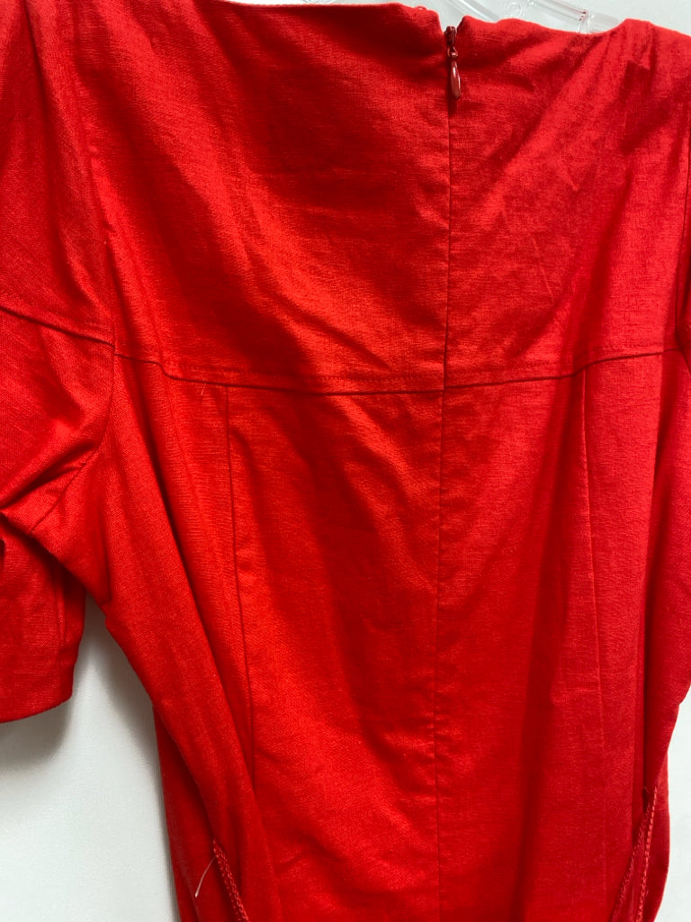NWT Alex Marie Size 2 Red Linen Blend Ladies Dress