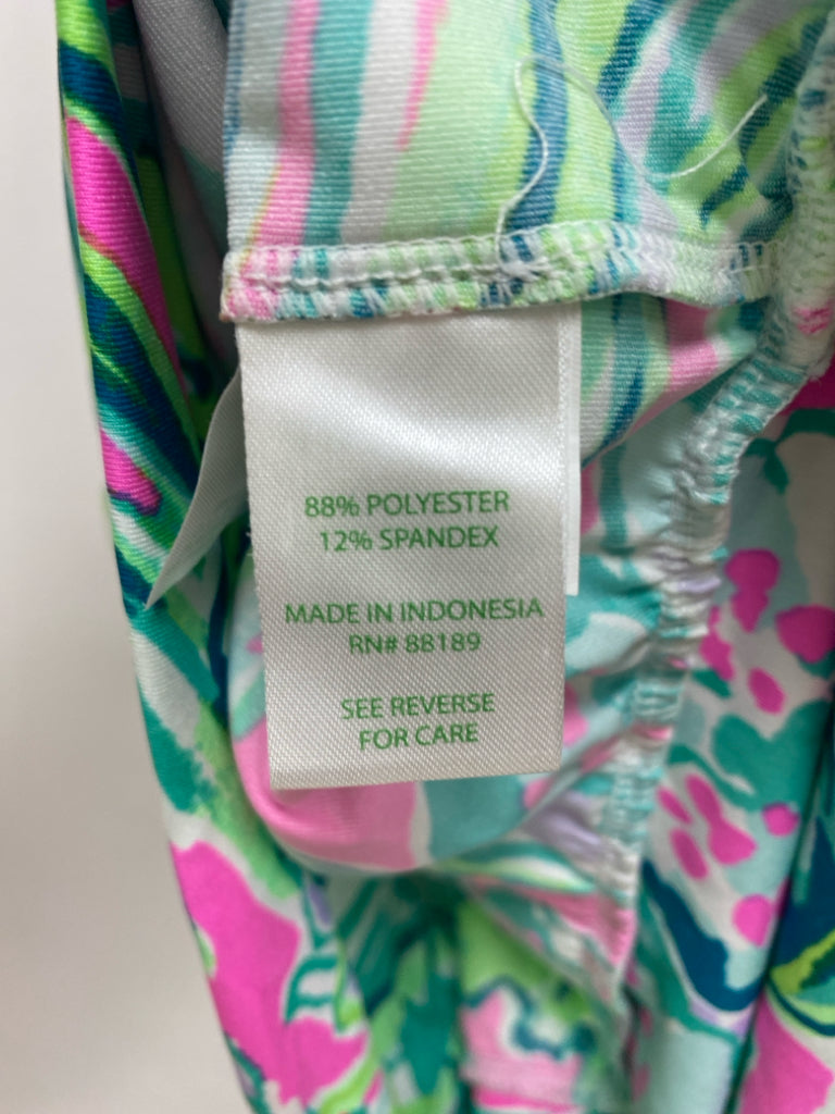 LILLY PULITZER Size S Hot Pink Green/Multi Tropical Sleeveless Ladies Top