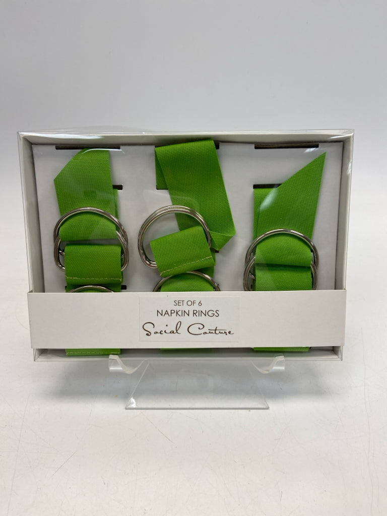 NEW/BOX Lime Green Napkin Rings