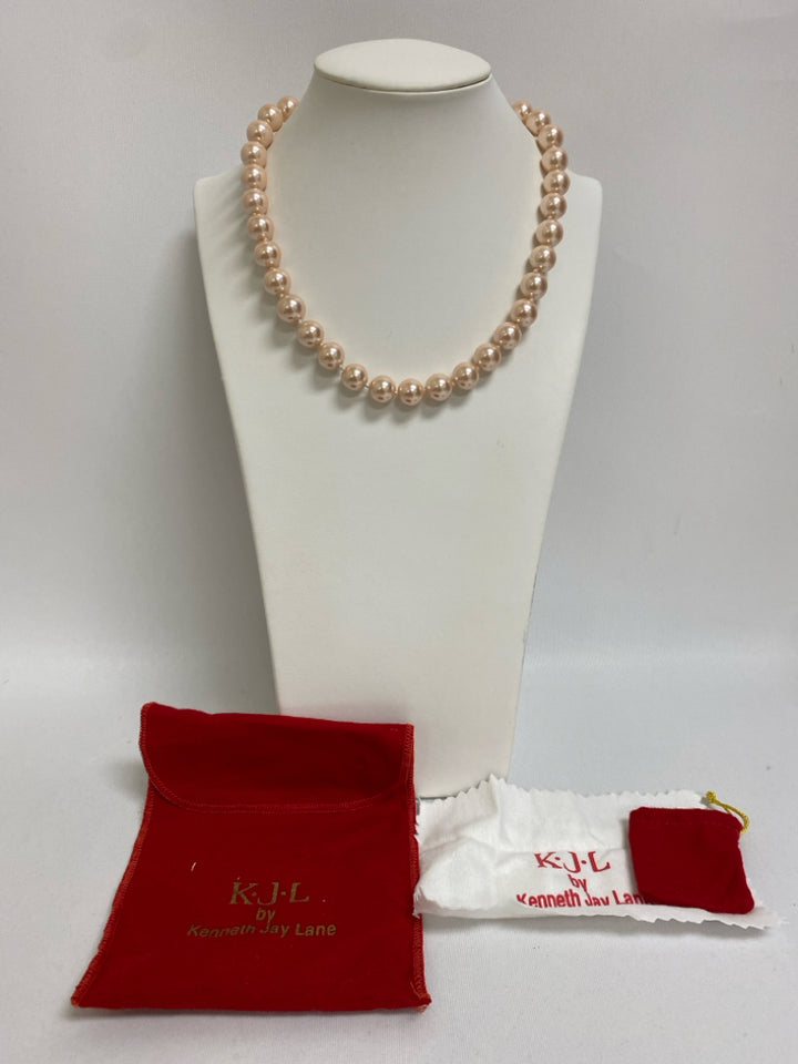 Kenneth Jay Lane Pink Pearl Necklace