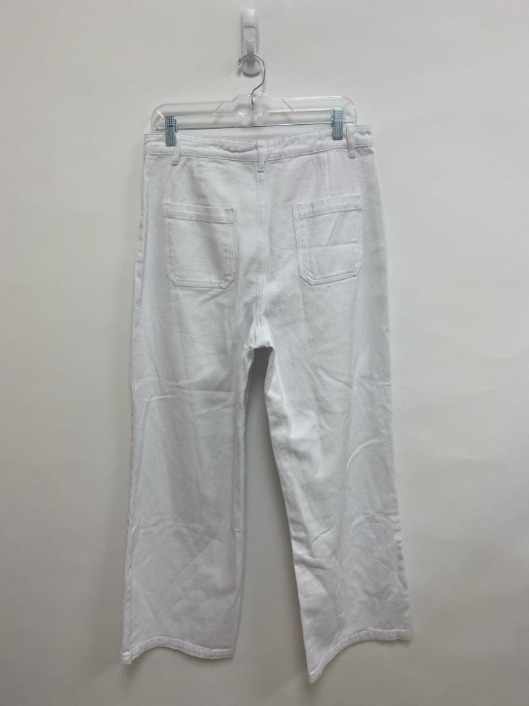NWT COMPANIA FANTASTICA Size 12 White Wide Leg Ladies Jeans