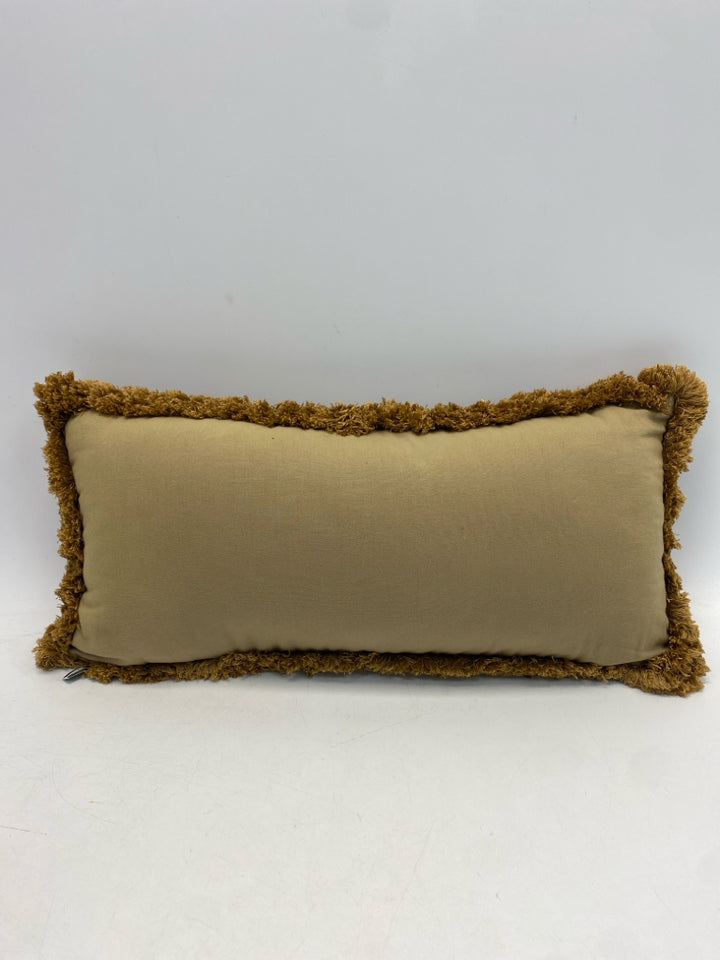 Burnt Orange Brown/Gold Elephant(s) Pillow