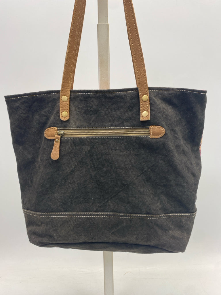 Myra Bag Pink Gray/Brown Flower(s) Handbag