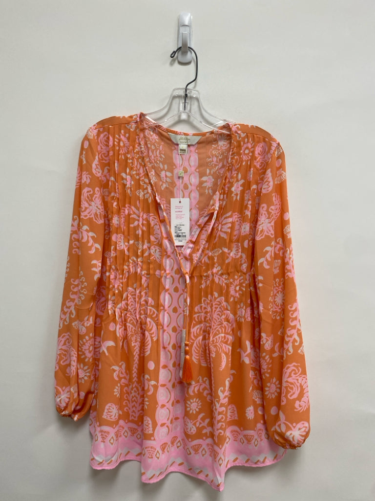 NWT LILLY PULITZER Size M Peach Pink/White Tunic Ladies Top
