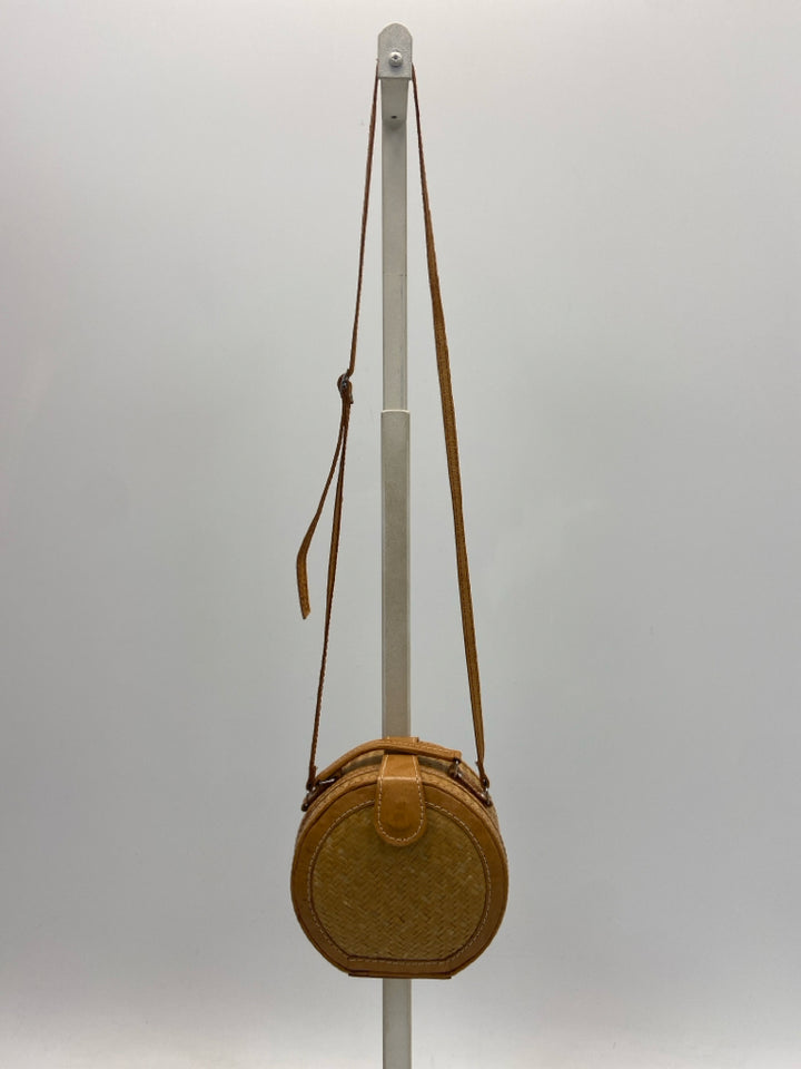 Brown Woven Handbag