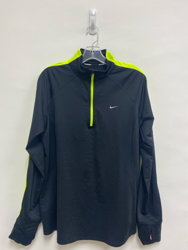 Nike Size XL Black Neon Yellow Quarter Zip Men&