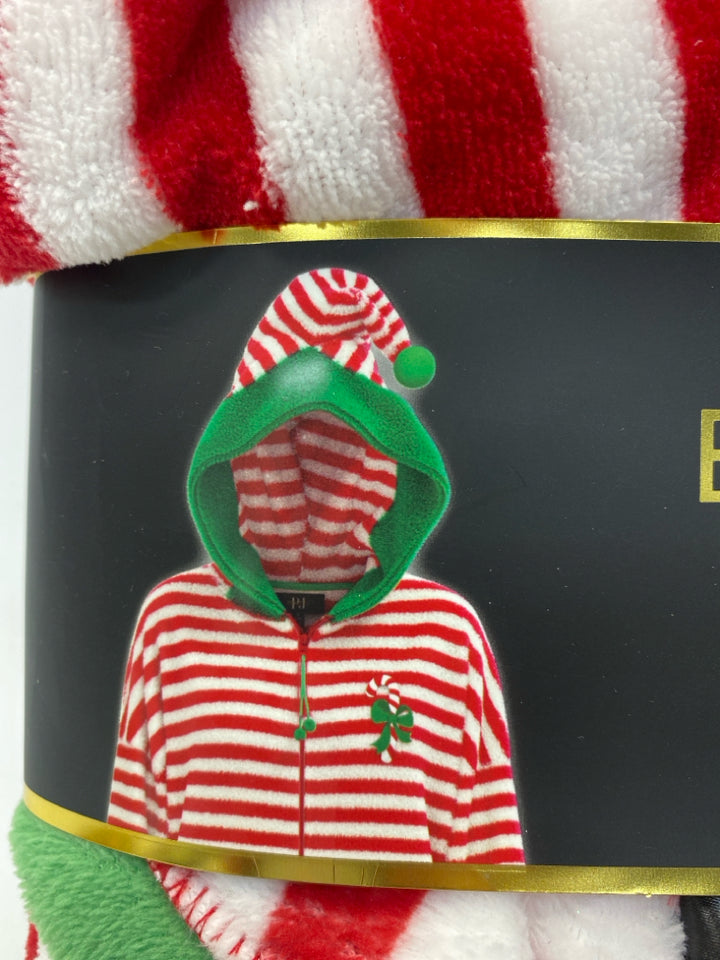 NWT Size M Red/White Green Striped Ladies 1pc Pajamas