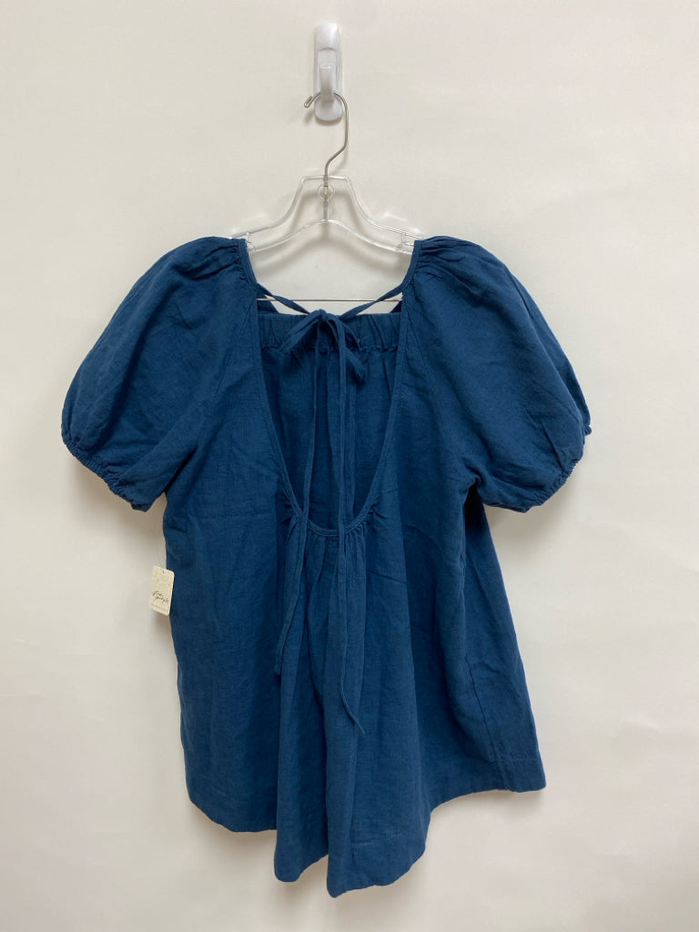 NWT Free People Size L Navy Linen Ladies 2pc Shorts