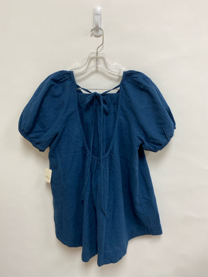 NWT Free People Size L Navy Linen Ladies 2pc Shorts