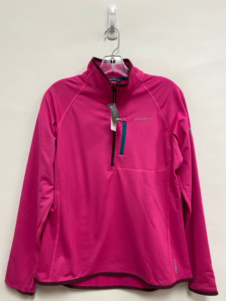 NWT Eddie Bauer Size L Hot Pink Texture Ladies Pullover