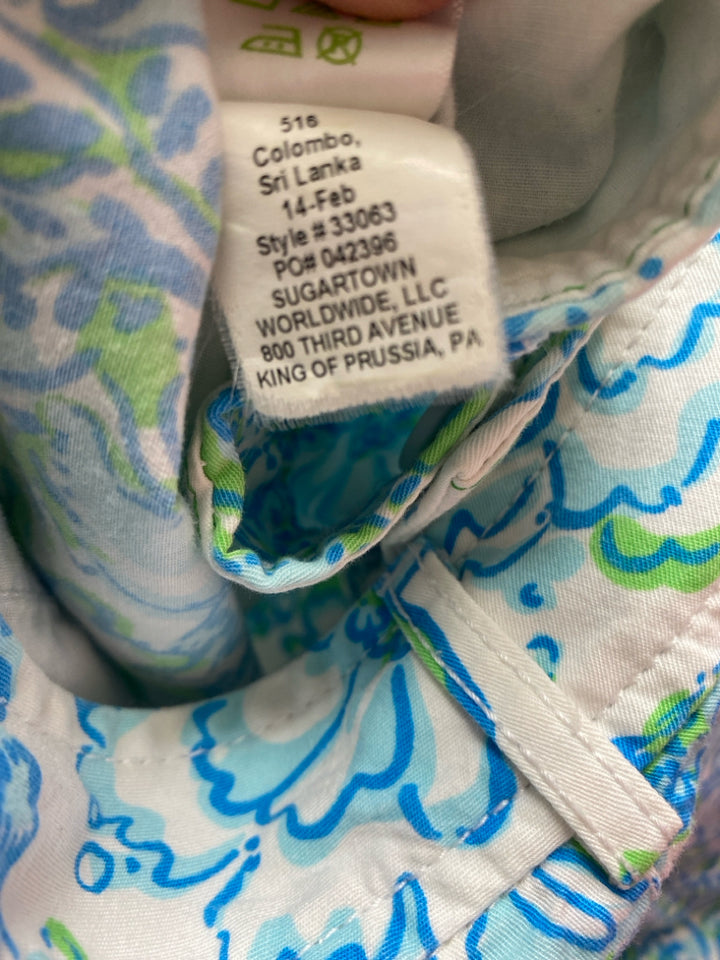 LILLY PULITZER Size 12 White Blue/Green Sea Creatures Ladies Shorts
