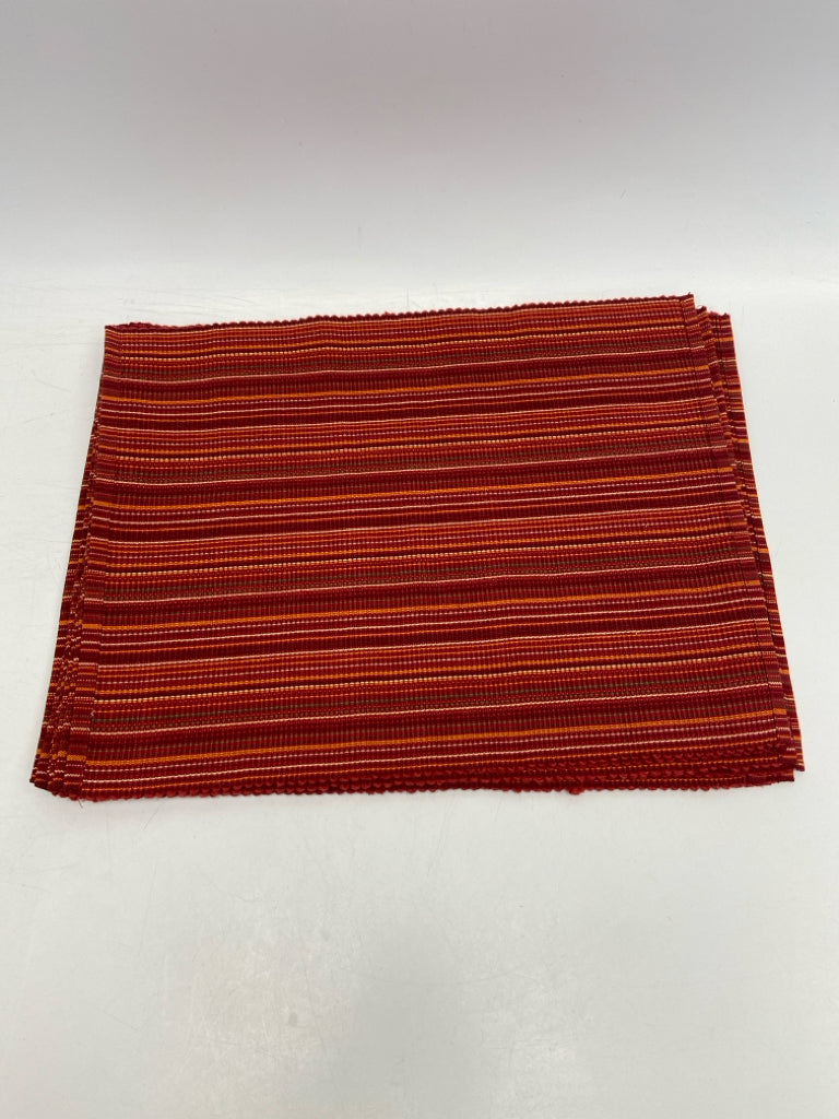 Mainstays Red/Orange Green Striped Placemats