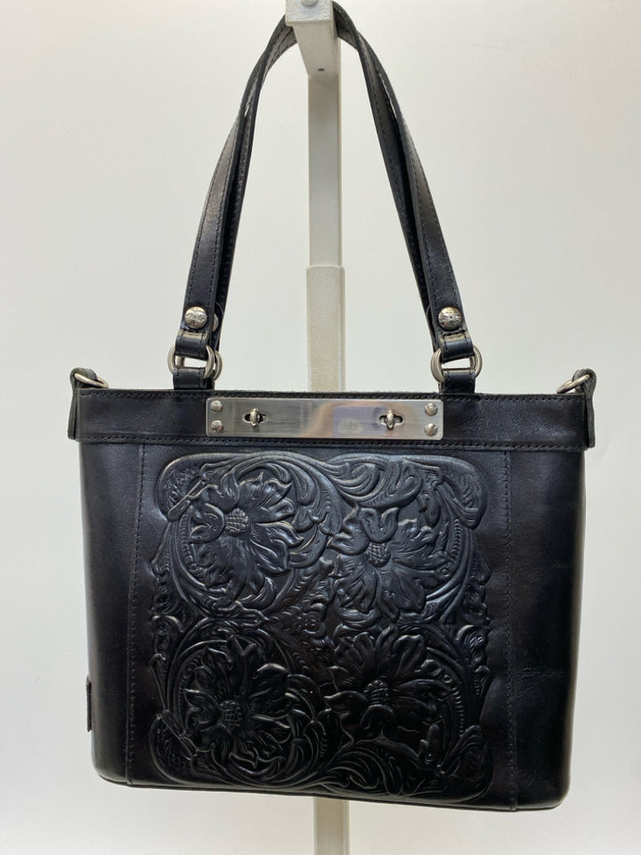 Patricia Nash Black Embossed Handbag