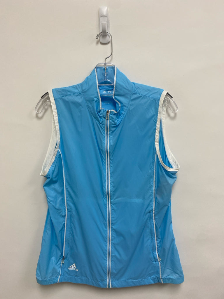 Adidas Size M Powder Blue Zip Down Athletic Vest