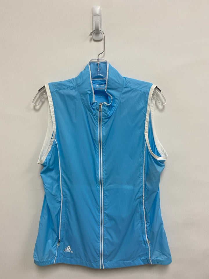 Adidas Size M Powder Blue Zip Down Athletic Vest