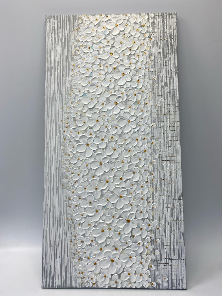 White Gold/Gray 3-D Canvas Art
