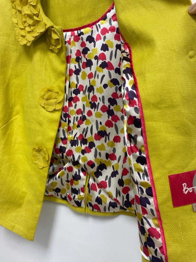 Boden Size 2 Chartreuse Button Up Linen Ladies Jacket