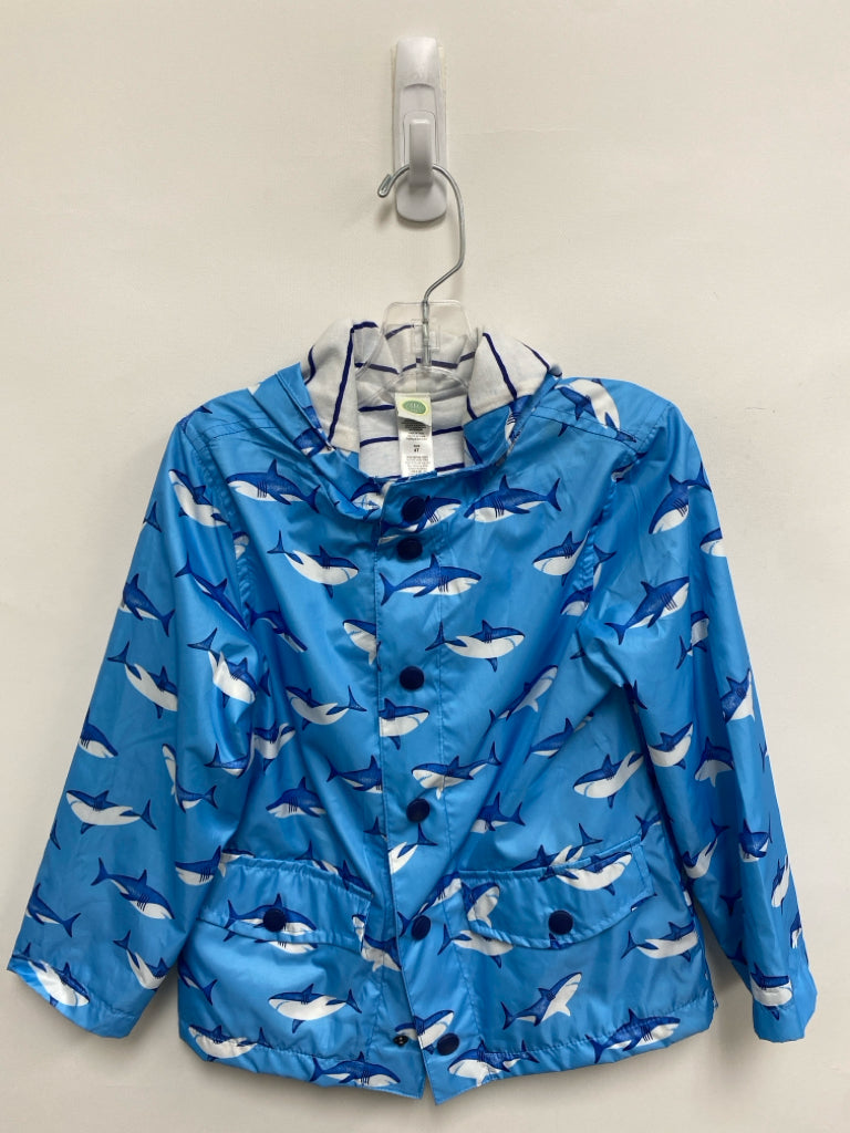 Little Me SIZE 4T Blue White Shark Hooded Boy&