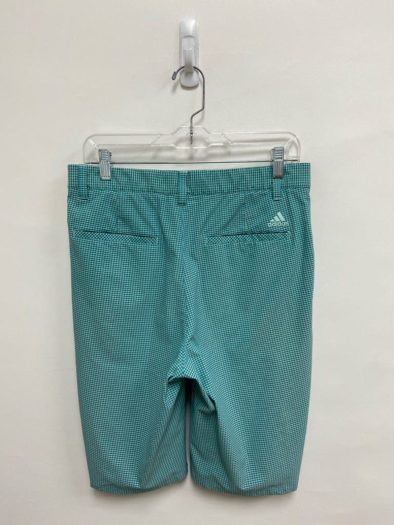 Adidas Size 30 Aqua Gray Checkered Men&