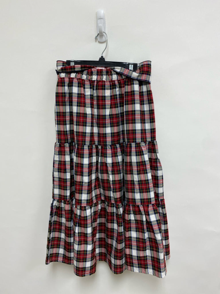 VICTORIA DUNN Size XS White/Red Black/Yellow Plaid Ladies Skirt