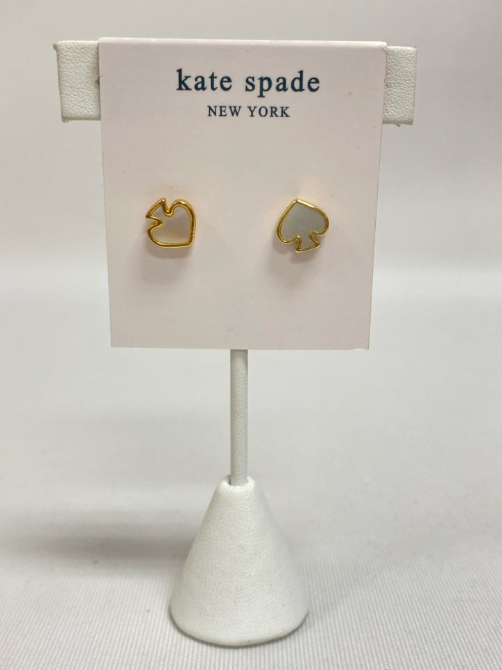 NEW/PKG Kate Spade Gold Color Pearl Color Earrings