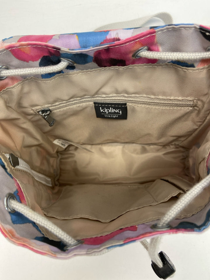 Kipling Gray Multi-Color Abstract Backpack