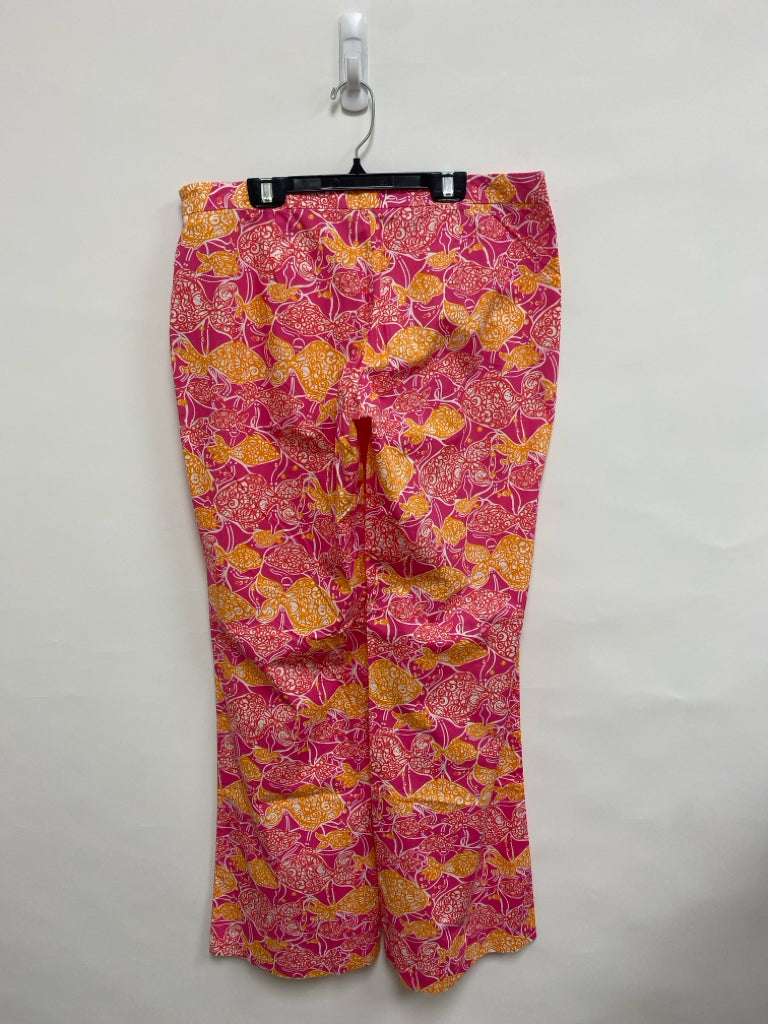 LILLY PULITZER Size 10 Pink Orange Fish Ladies Pants