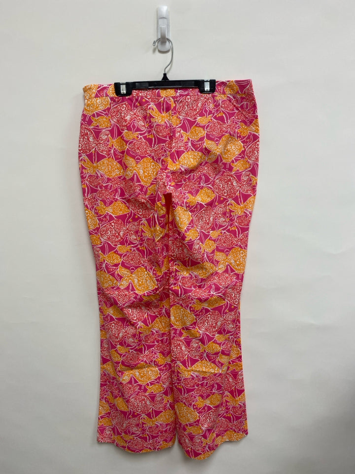 LILLY PULITZER Size 10 Pink Orange Fish Ladies Pants