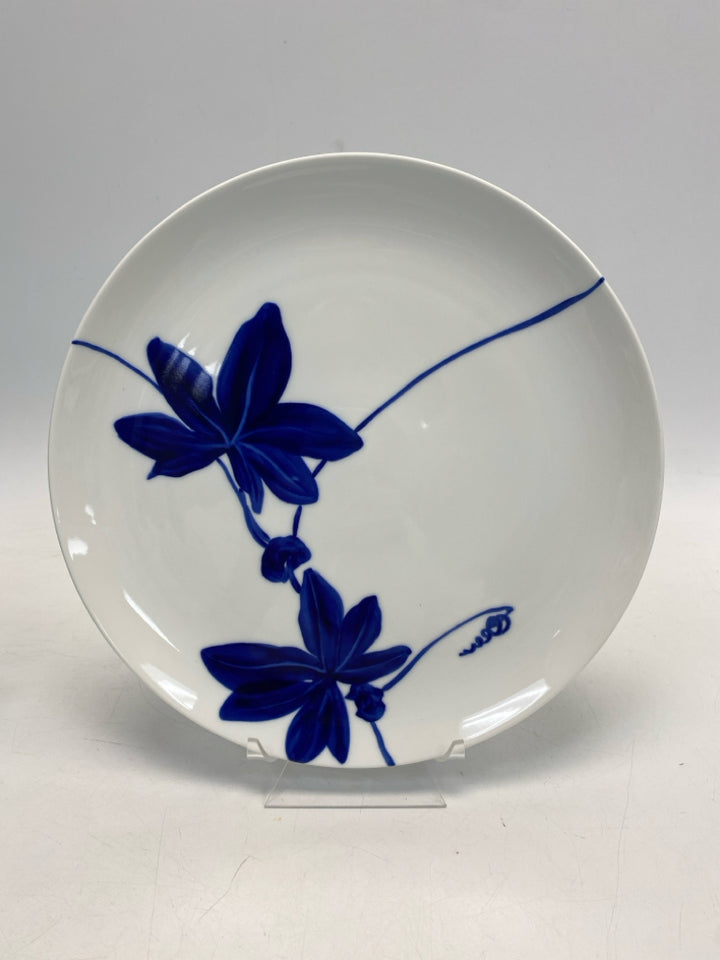 Tiffany &amp; Co. White Cobalt Blue Flowers Serving Piece