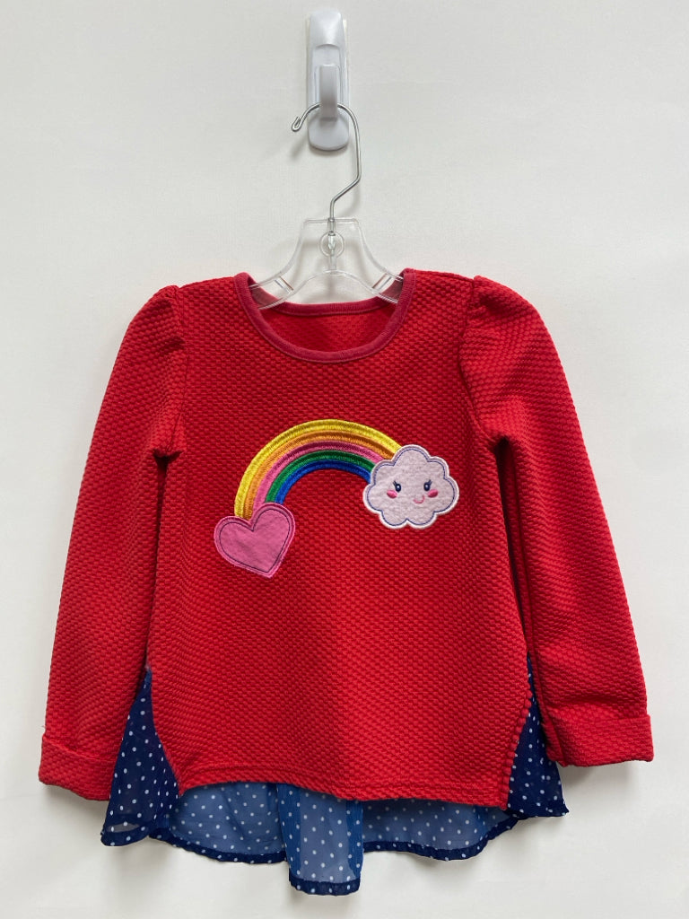 Nanette Lepore SIZE 4 Red Multi Color Rainbows Girl&
