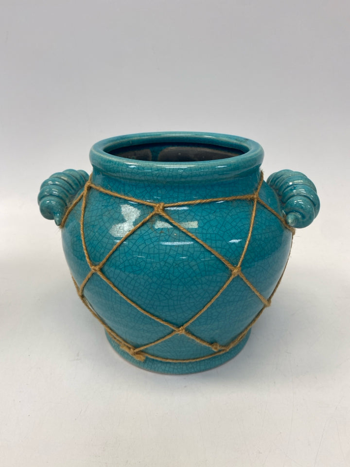 Turquoise Crackle Ceramic Vase