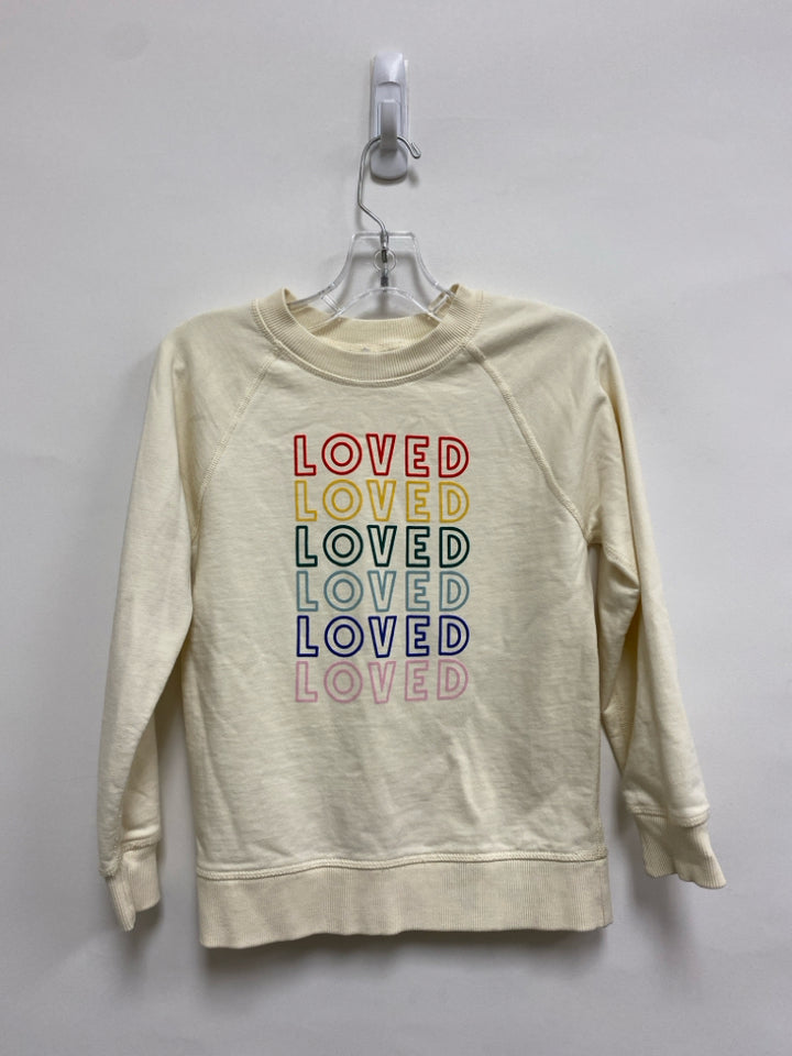 hanna Andersson SIZE 6/7 Cream Multi Color Words Girl&