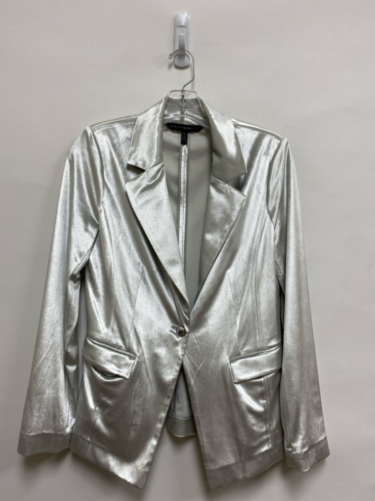 WHBM Size XS Silver Shimmery Velour Ladies Jacket