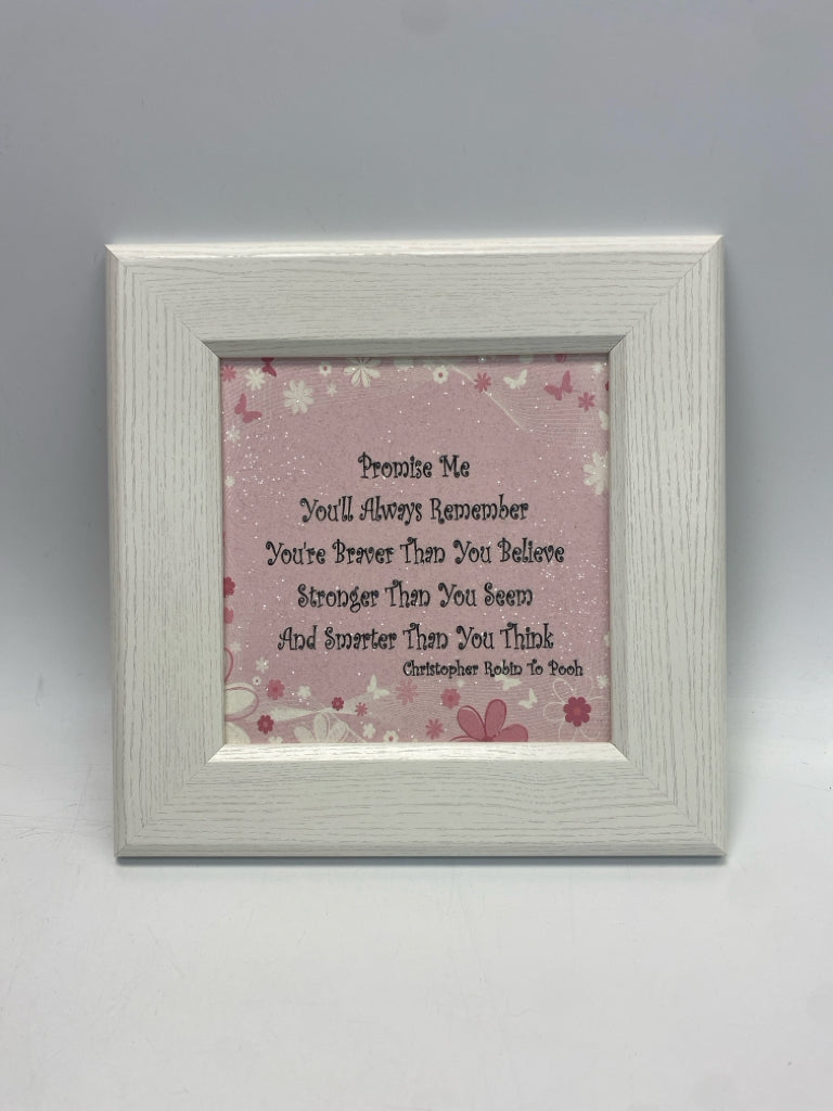 Pink Black Words Kids Framed Art