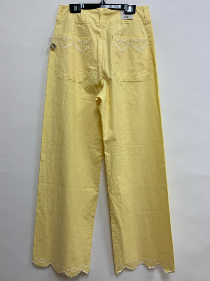 NWT Maeve Size 28 Yellow White Embroidered Ladies Pants