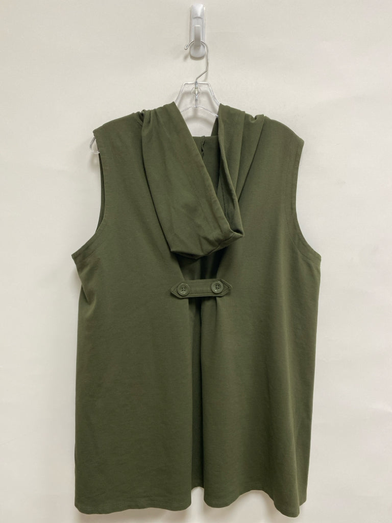 CHRISTIAN SIRIANO Size 1X Green Hooded Plus Size Vest