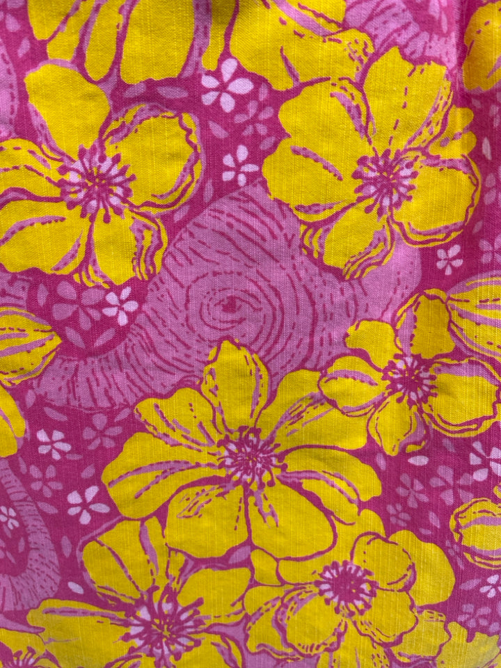 LILLY PULITZER Size 0 Pink/Yellow Flowers Sleeveless Ladies Dress
