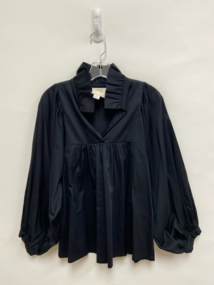 EMILY McCARTHY Size M Black Ruffles Long Sleeve Ladies Top
