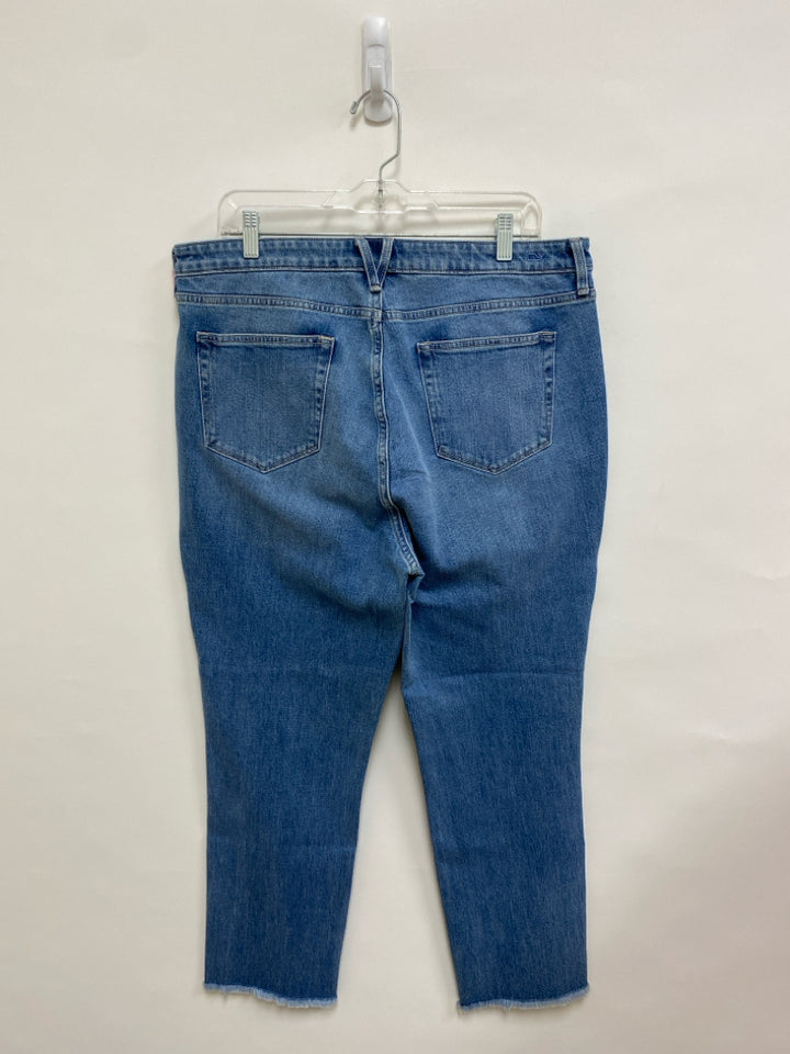 Vineyard Vines  SIZE  33 Pale Blue Fringe Denim Plus Size Jeans