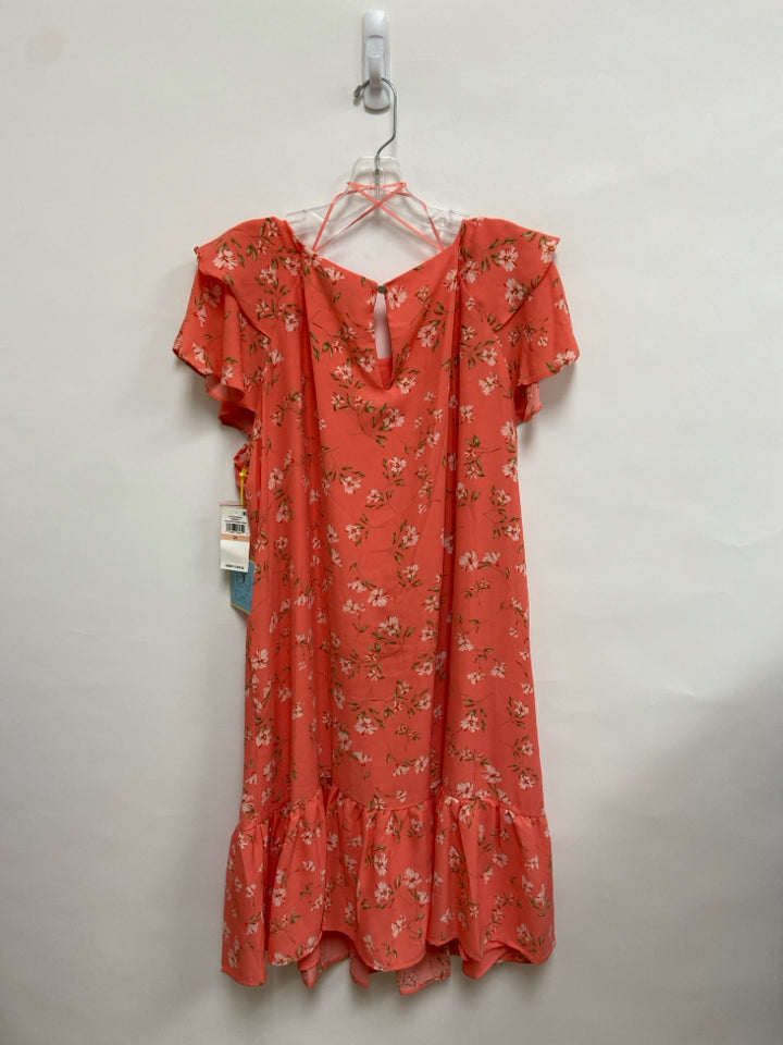 NWT CeCe  SIZE  2X Pink Green Flowers Plus Size Dress