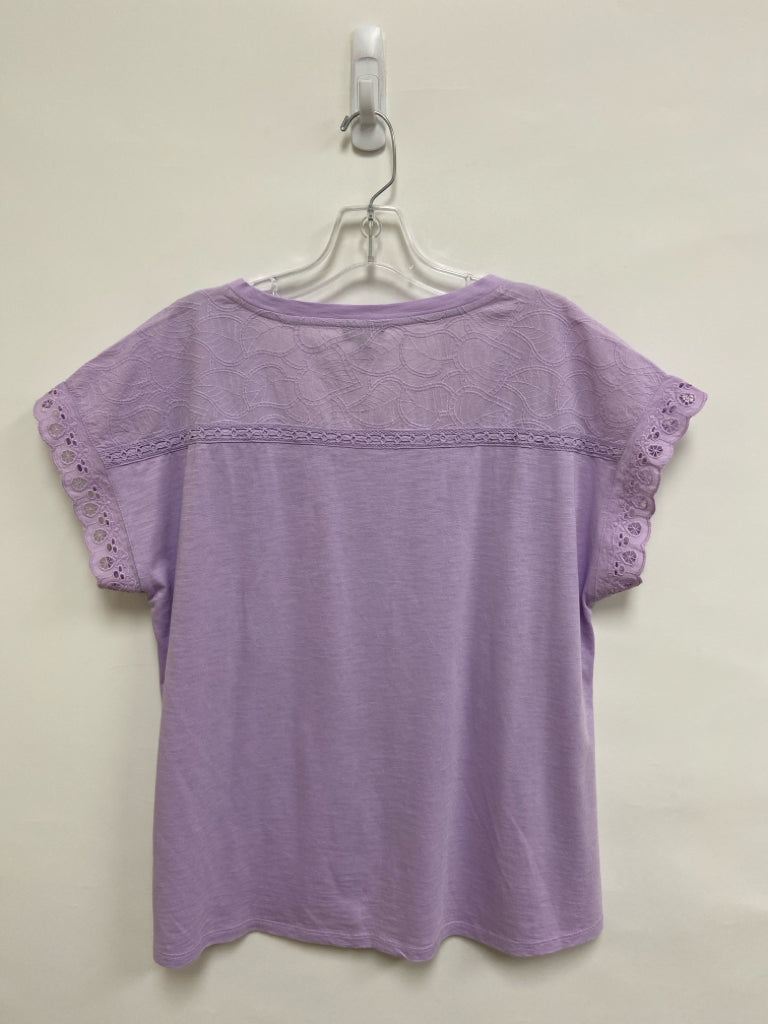 NWT Talbots Size XLP Lavender Lace V Neck Petite Top