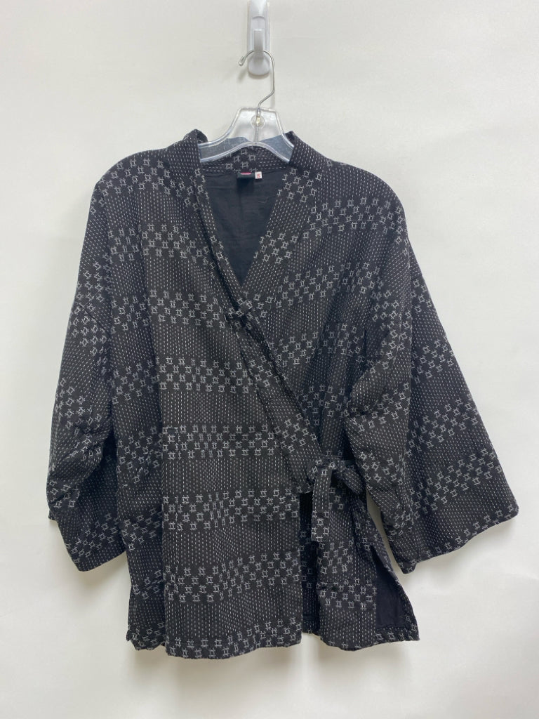 Size S Black Gray Embroidered Wrap Ladies Jacket
