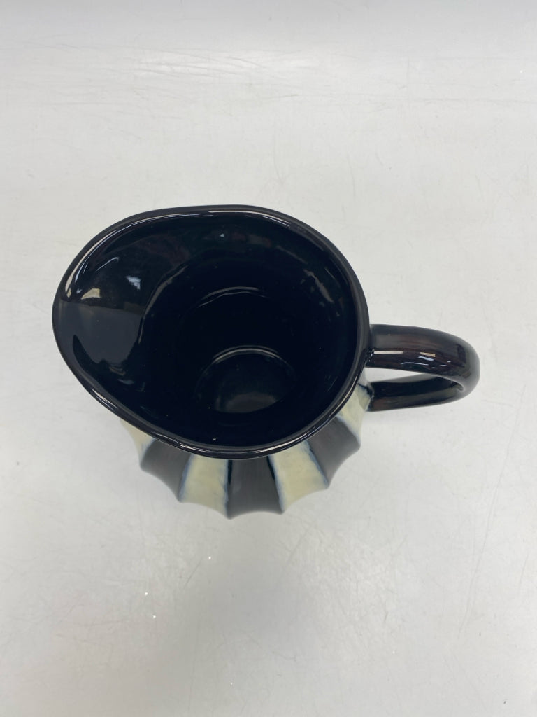 Dark Purple Cream Striped Pitcher