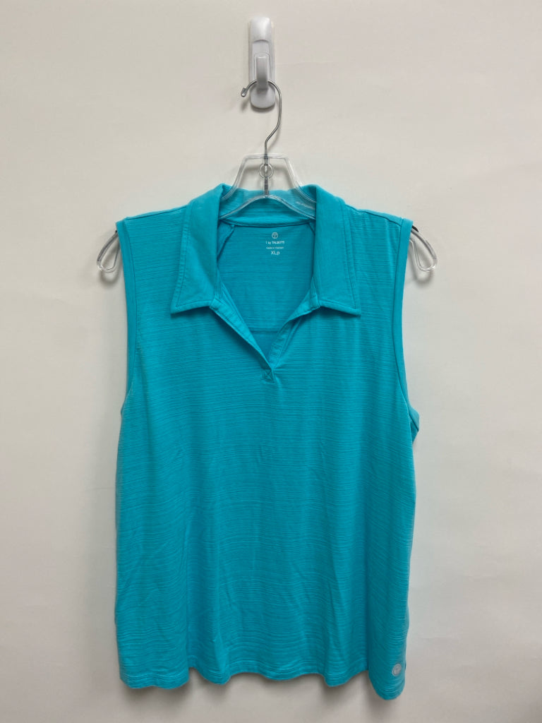 Talbots Size XLP Aqua Texture Sleeveless Petite Top