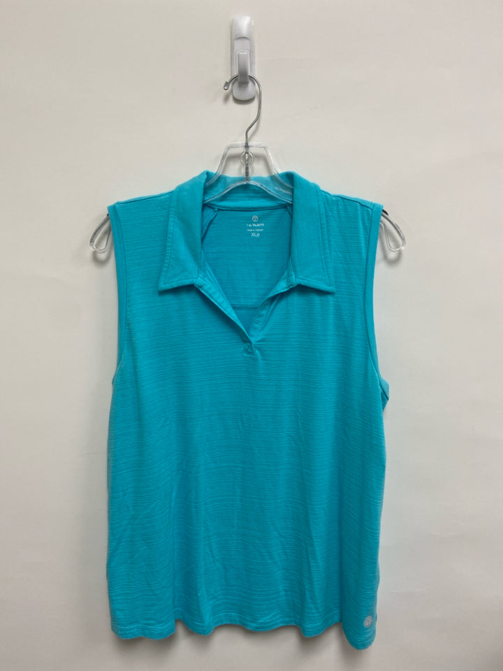 Talbots Size XLP Aqua Texture Sleeveless Petite Top