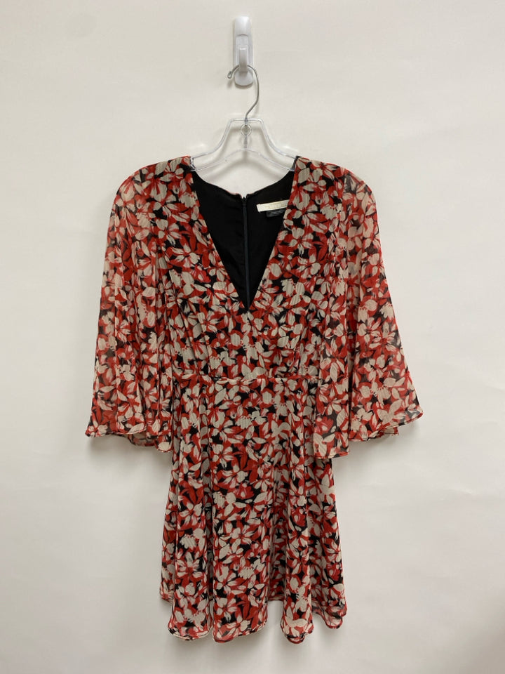 Size XS Black Cream/Red Floral Ladies Dress